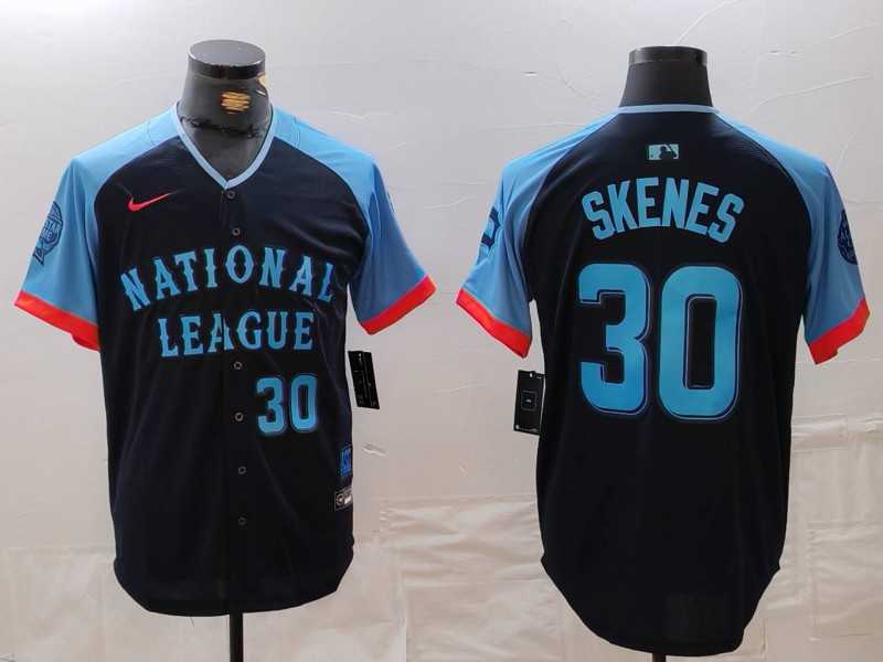 Mens Pittsburgh Pirates #30 Paul Skenes Number Navy 2024 All Star Limited Stitched Jersey->2024 mlb all-star->MLB Jersey